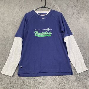 Vintage Reebok Seattle Thunderbirds Ringer Long Sleeve Size Medium Hockey SEE